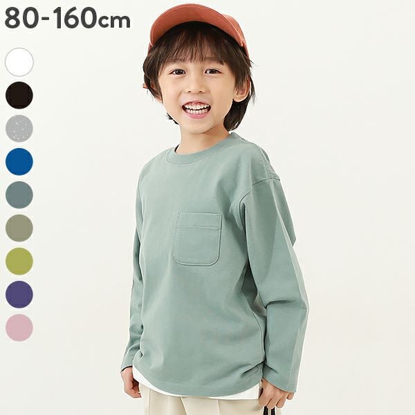 アウトレット SALE 54%OFF/返品不可】綿100% 無地 ポケット付き クルー