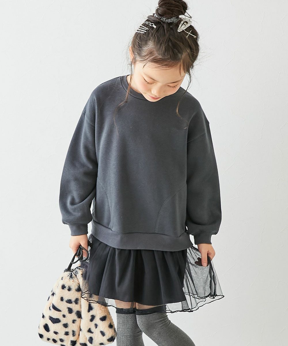 ふんわり裾チュール 裏起毛 ワンピース | 子供服の通販 デビロック公式