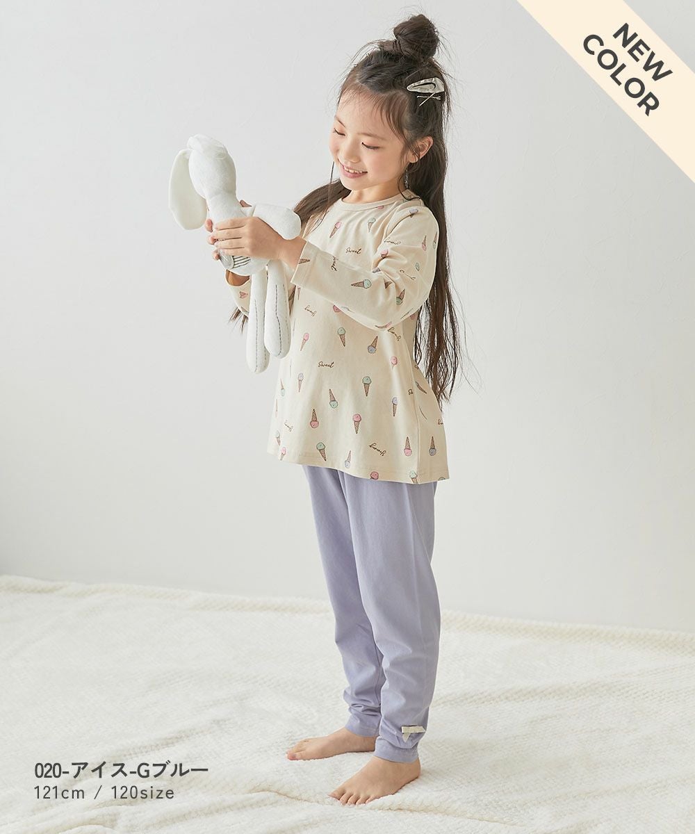 最大19%OFF】綿100％ ガールズ くしゅっと裾リボン 長袖パジャマ