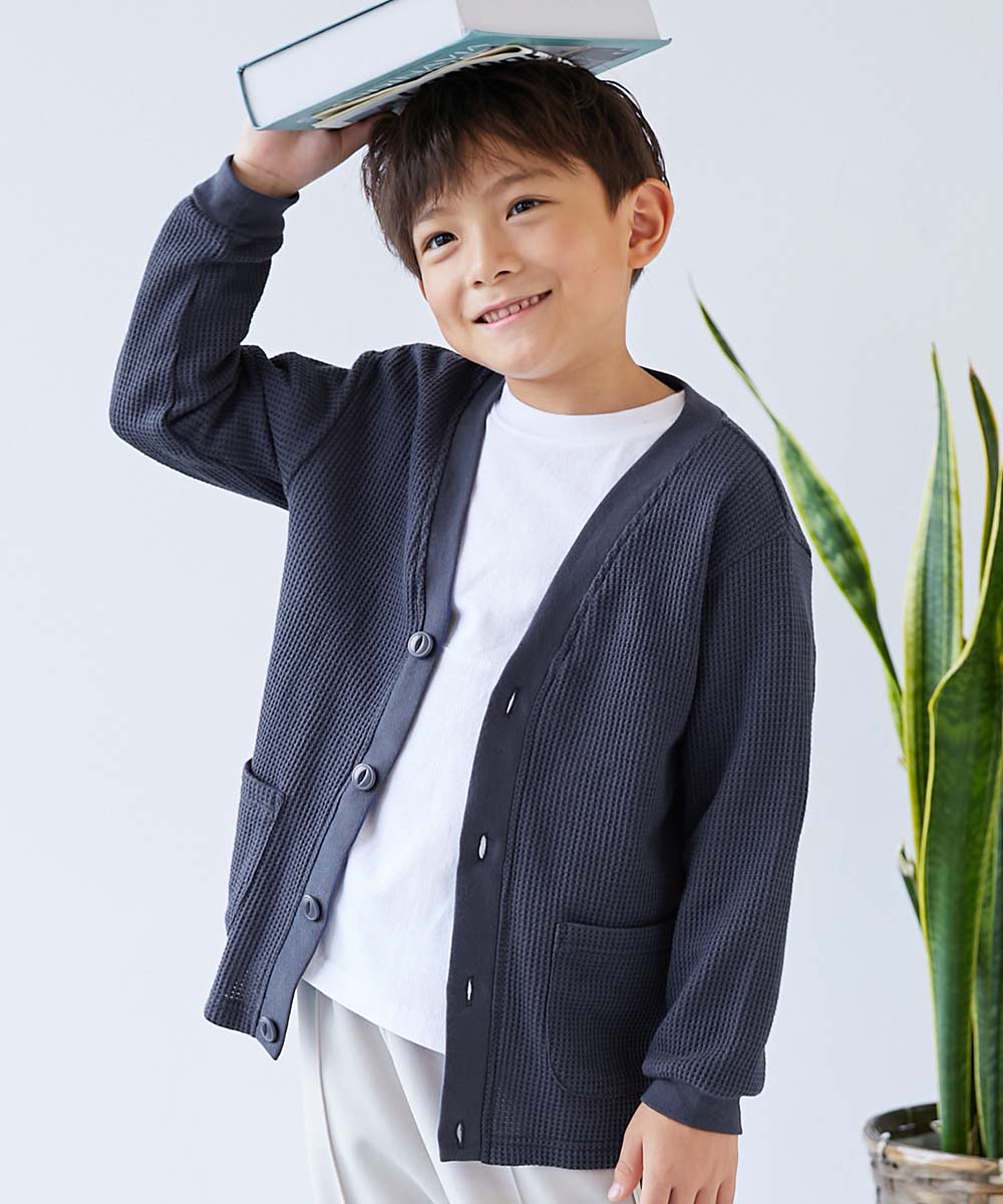 UVカット やわらかワッフル カーディガン | 子供服の通販 デビロック