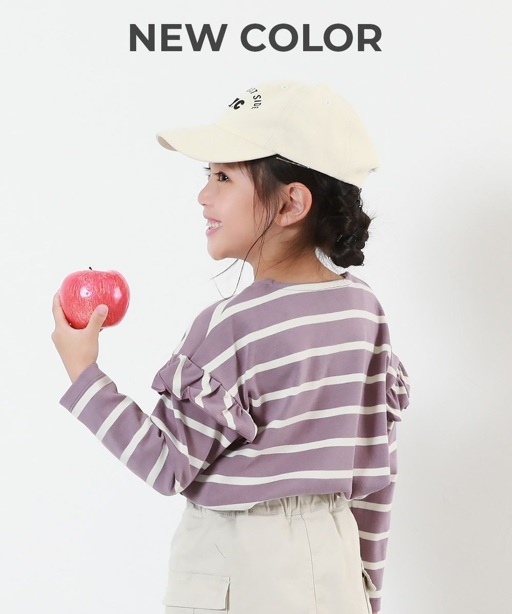SPECIAL SALE 44%OFF】もちもちストレッチ 肩フリル 先染めボーダー