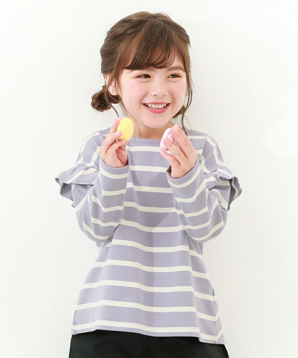 SPECIAL SALE 27%OFF】もちもちストレッチ 肩フリル 先染めボーダー