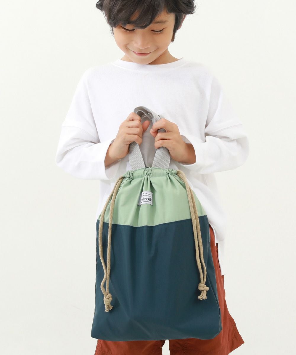 アウトレット SALE 43%OFF/返品不可】バイカラー 持ち手付き巾着袋