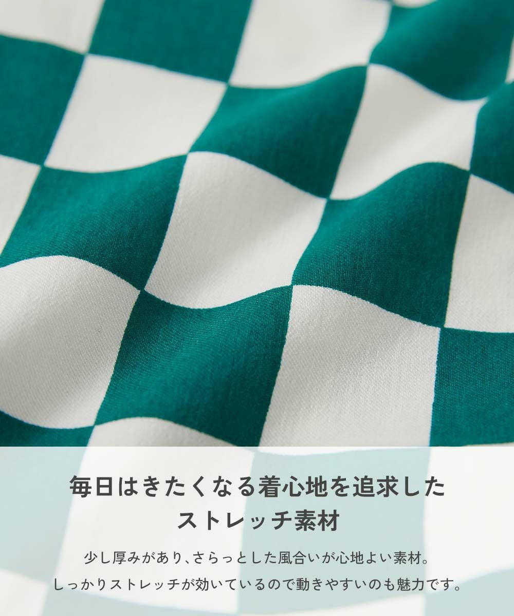 アウトレット SALE 44%OFF/返品不可】よくばりストレッチ ツイル 総柄