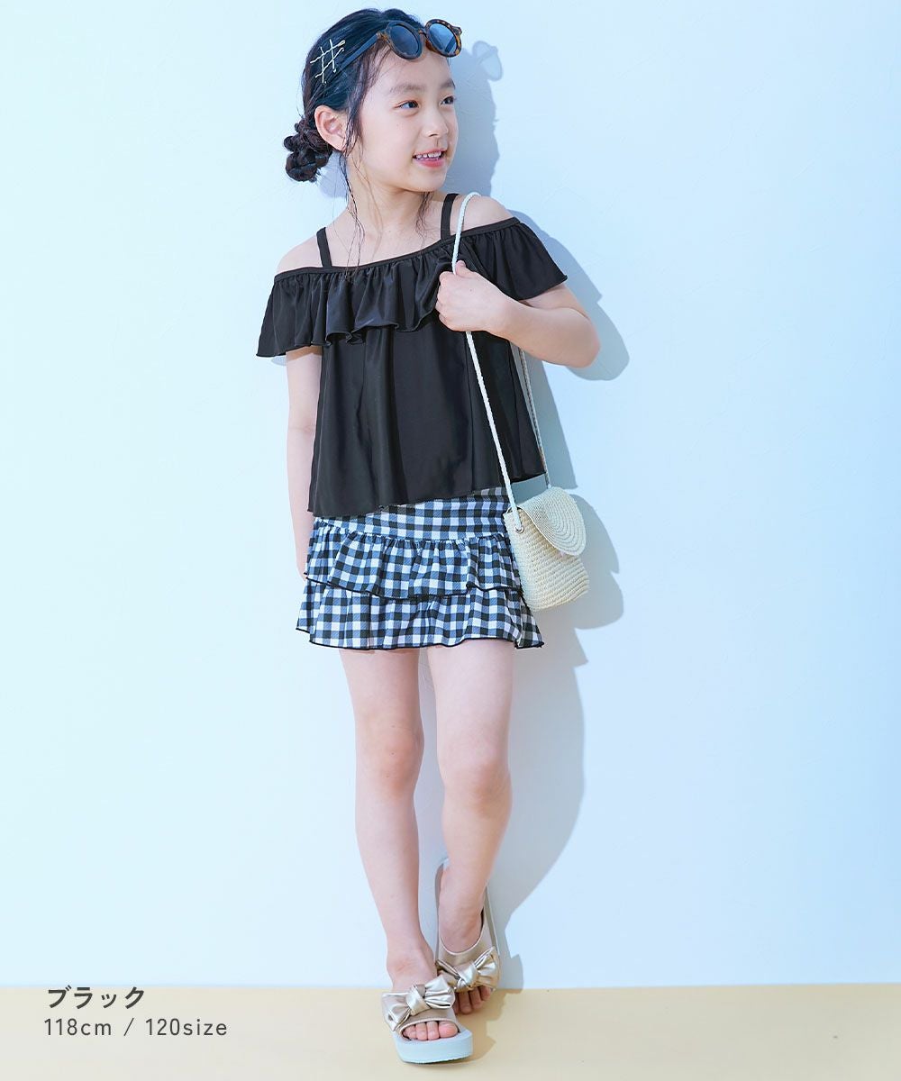 UVカット 3WAYで着られる オフショルセットアップ水着 | 子供服の通販