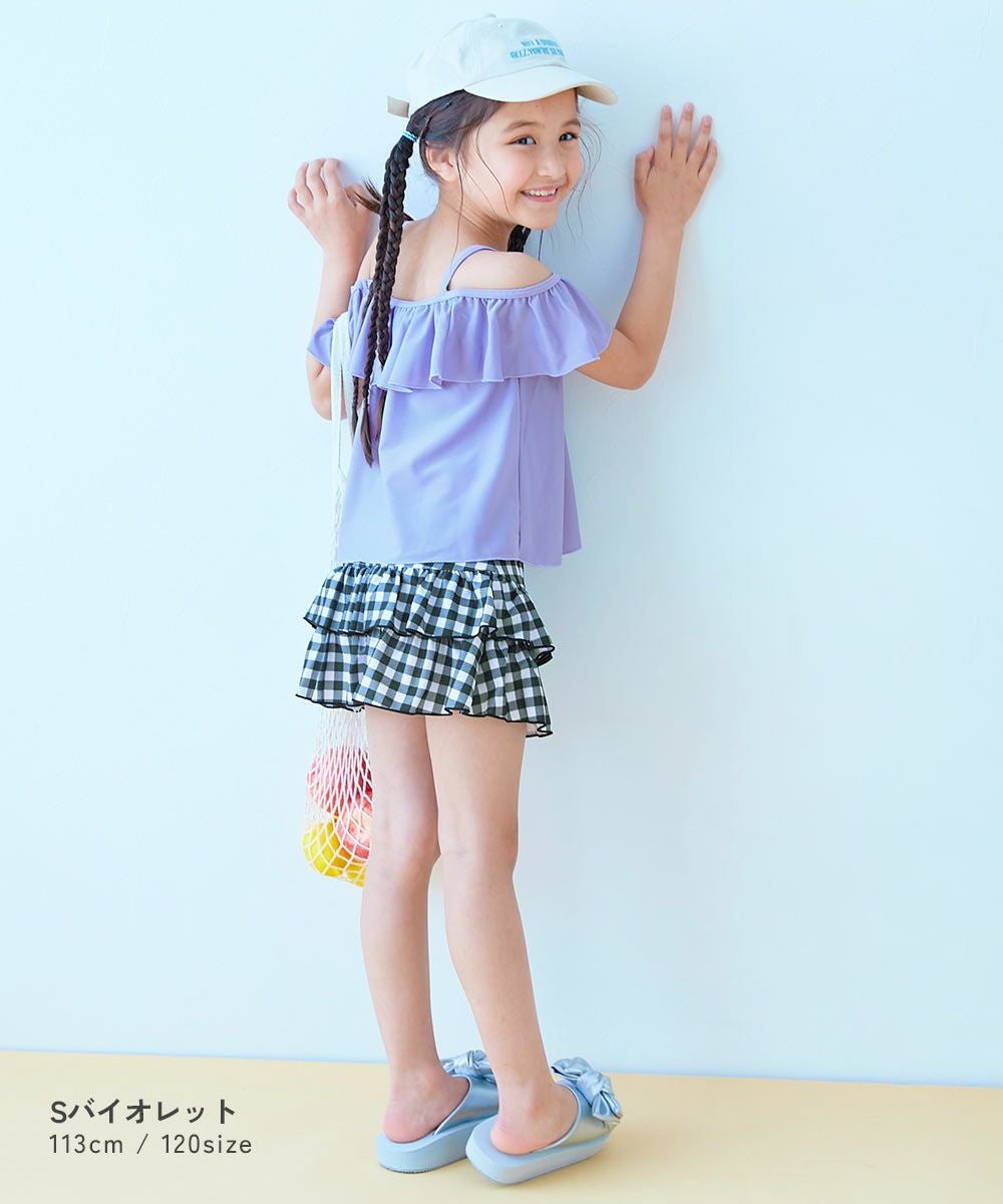 UVカット 3WAYで着られる オフショルセットアップ水着 | 子供服の通販