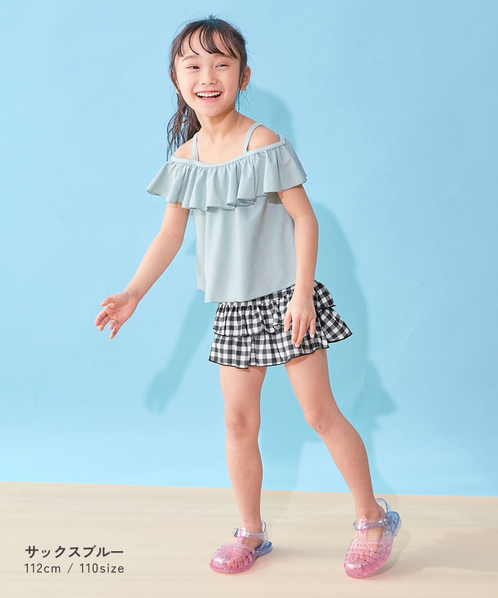 UVカット 3WAYで着られる オフショルセットアップ水着 | 子供服の通販
