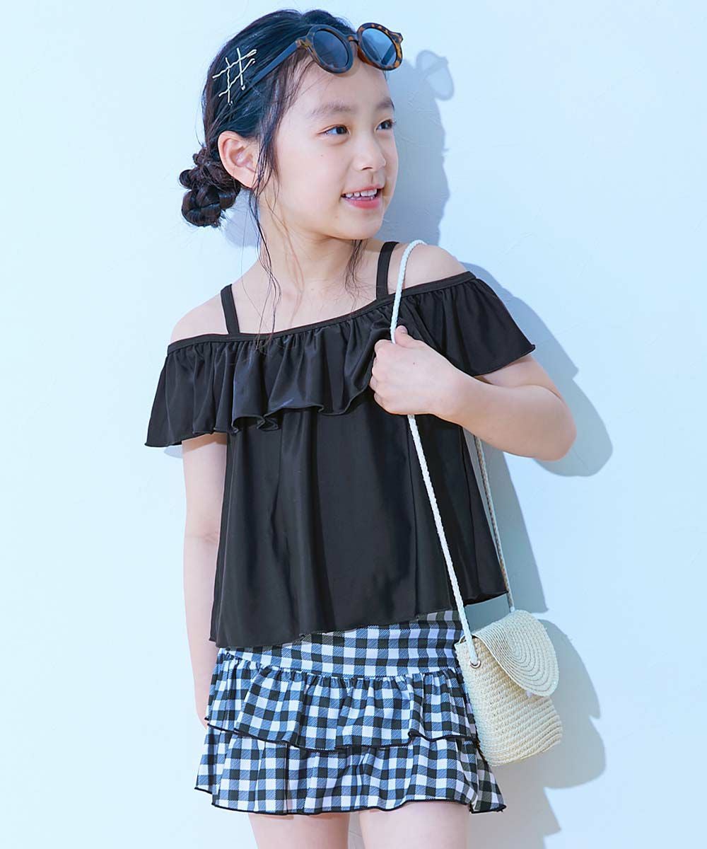 UVカット 3WAYで着られる オフショルセットアップ水着 | 子供服の通販