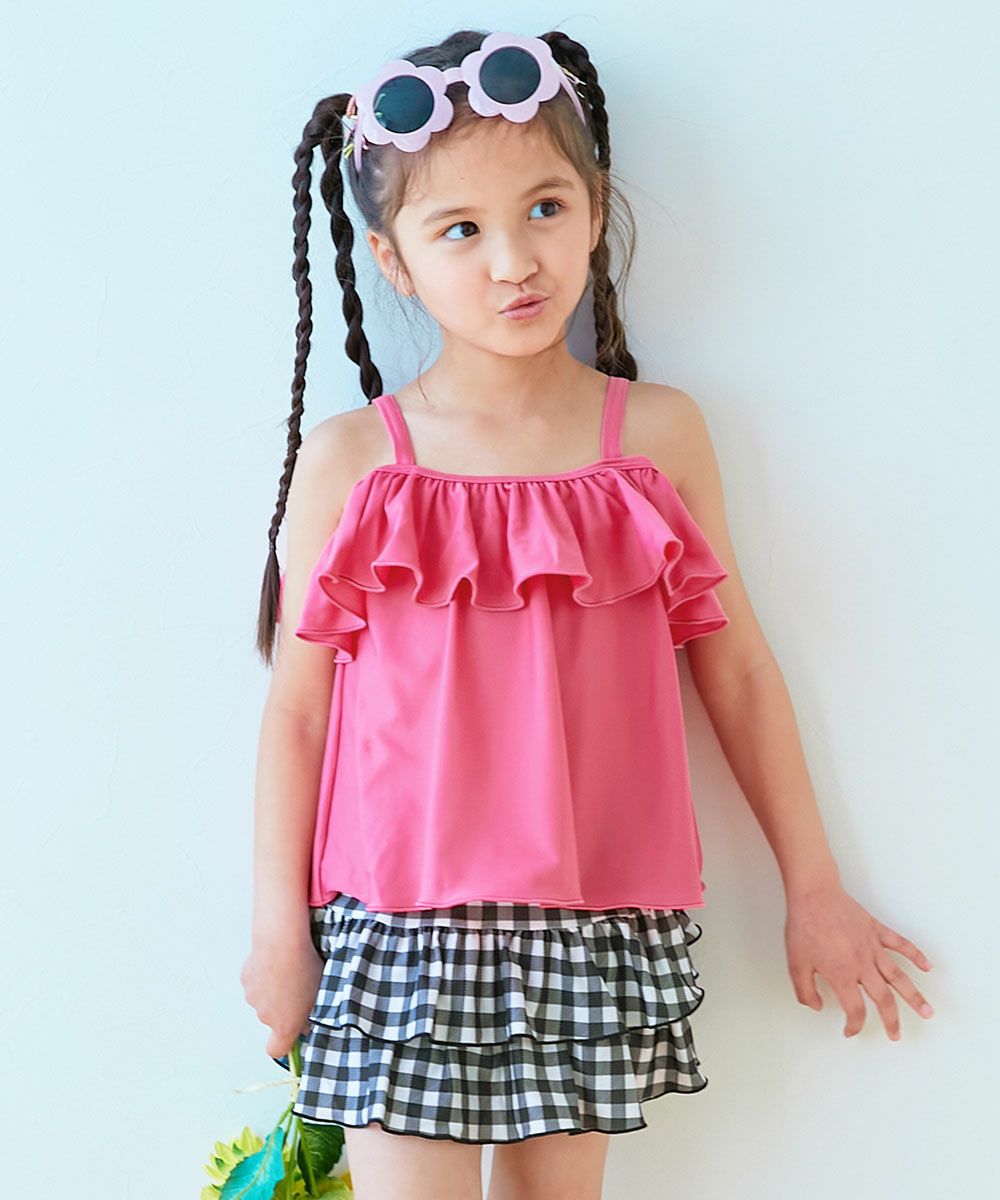 UVカット 3WAYで着られる オフショルセットアップ水着 | 子供服の通販