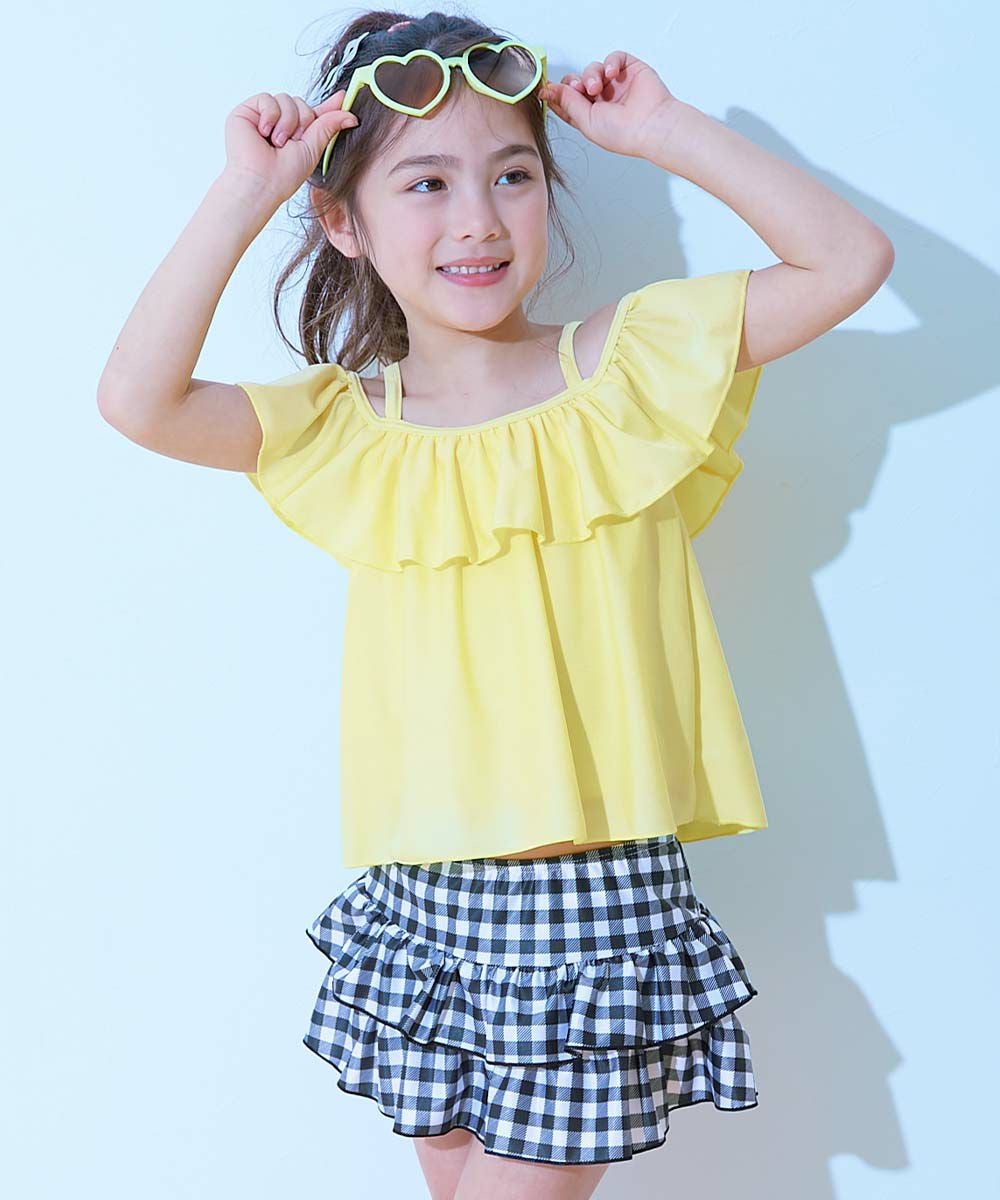 UVカット 3WAYで着られる オフショルセットアップ水着 | 子供服の通販