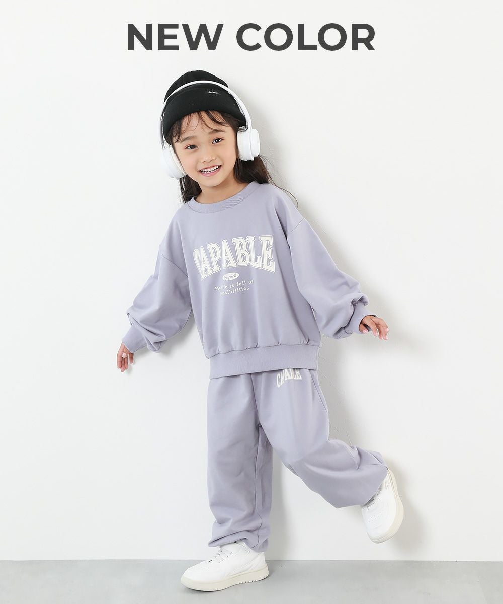 普段着でもルームウェアでも】ガールズ ミニ裏毛 カレッジロゴ