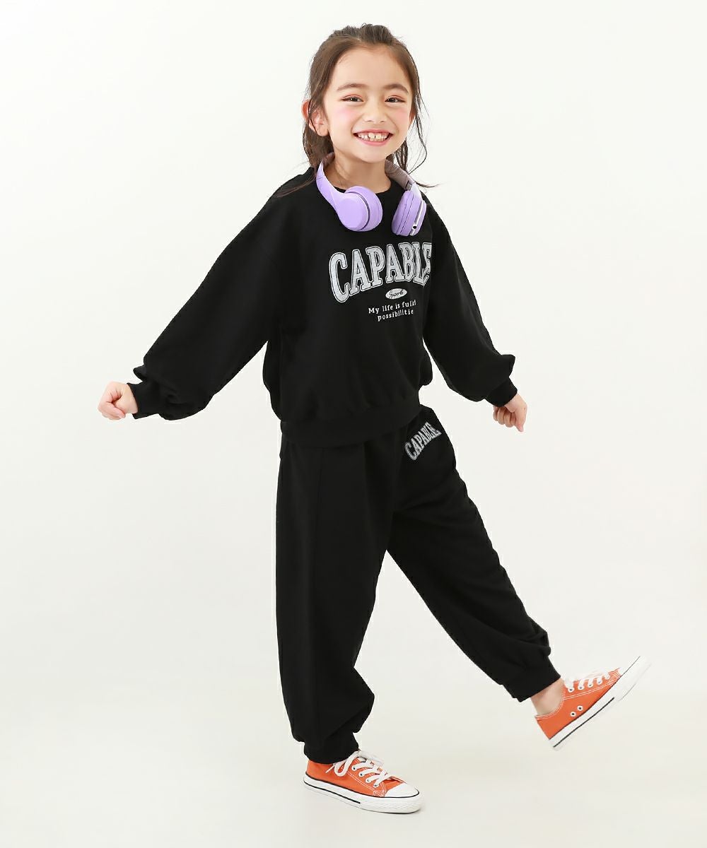 普段着でもルームウェアでも】ガールズ ミニ裏毛 カレッジロゴ