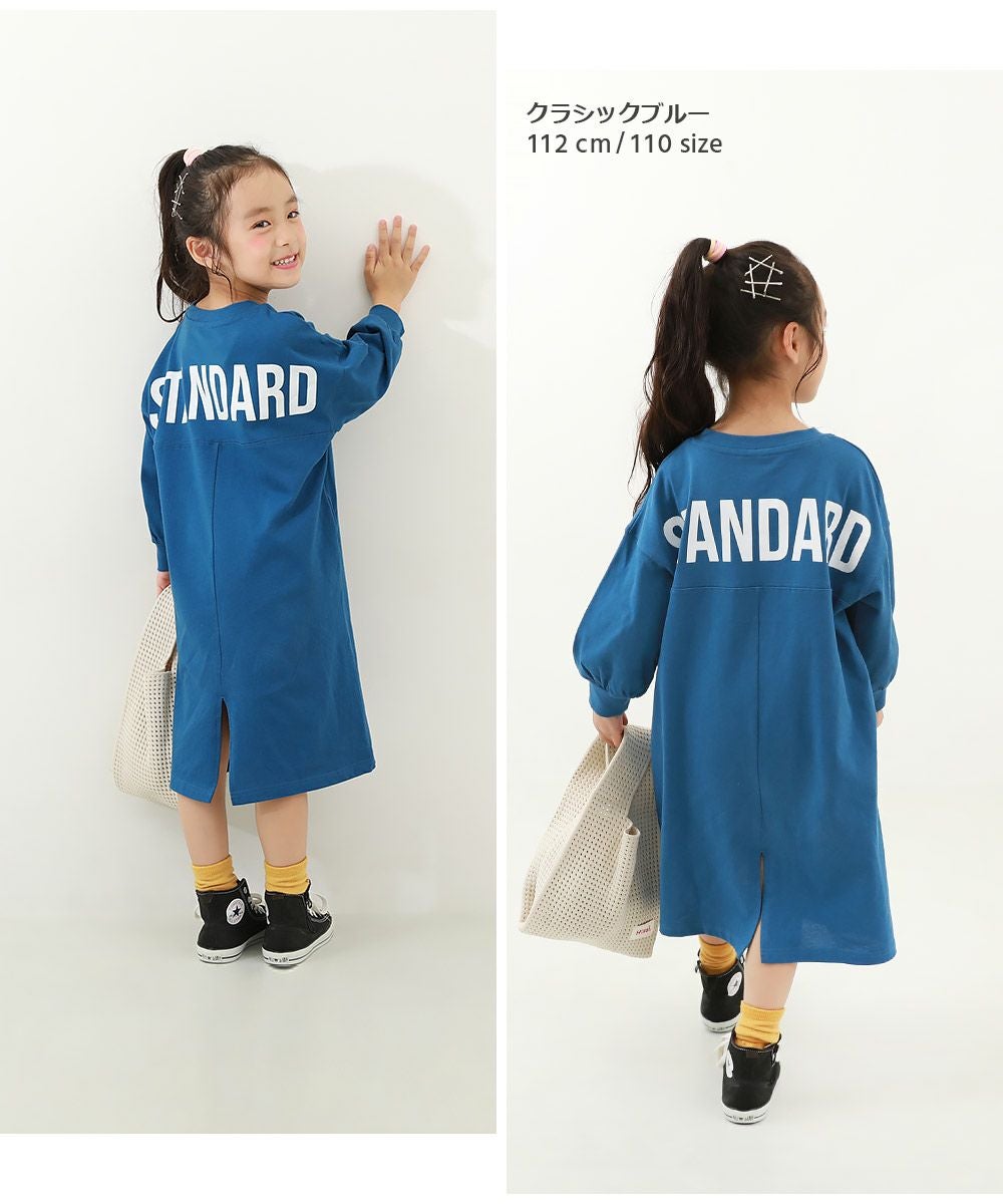 ロゴプリント長袖ミニワンピース SPECIAL SALE 62%OFF】綿100% STANDARD バックロゴプリント 長袖