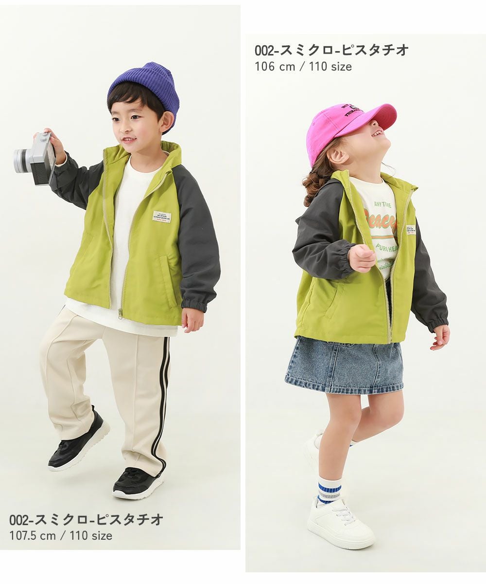SALE 6%OFF】撥水 ナイロン フード収納付き 配色ラグラン ウインド