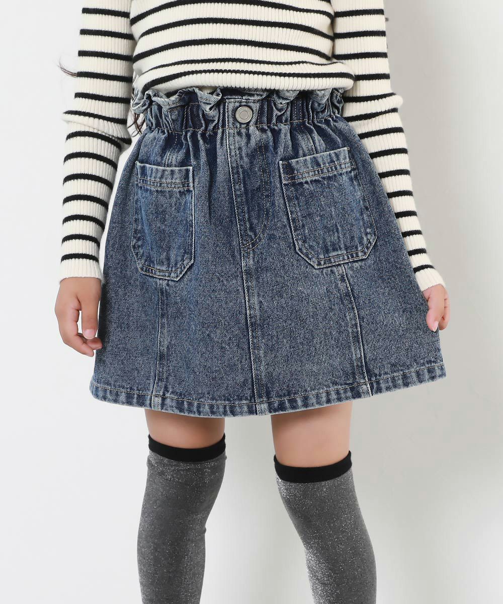 最大27%OFF】ウエストフリル デニムスカート | 子供服の通販