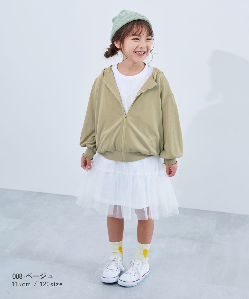 d*0様 DAIRIKU Flower Children パーカー クリーム色 UVカット ドロップショルダーパーカー | 子供服の通販 デビロック公式