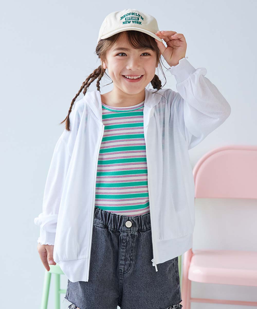 UVカット ドロップショルダーパーカー | 子供服の通販 デビロック公式