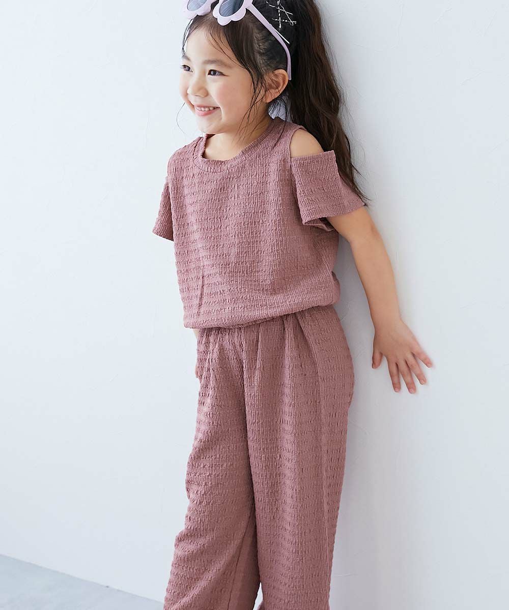 アウトレット SALE 46%OFF/返品不可】【セットアップ】肩開きトップス