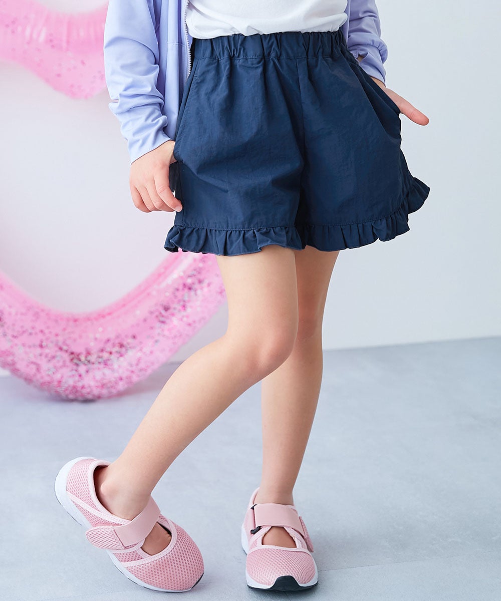 水はじく】撥水ナイロン 裾フリルショートパンツ(水陸両用) | 子供服の