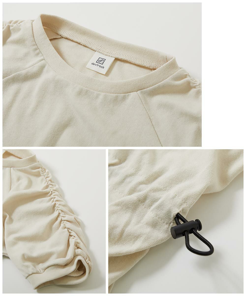 アウトレット SALE 70%OFF/返品不可】袖シャーリング ドロスト 半袖