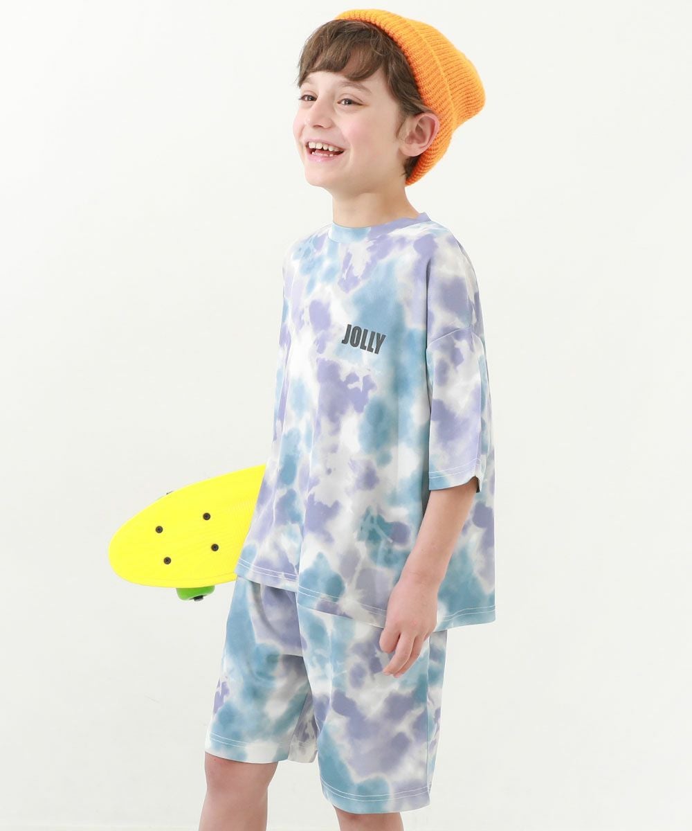 ワンマイルにも】速乾 サラっとストレッチ メッシュ タイダイパジャマ