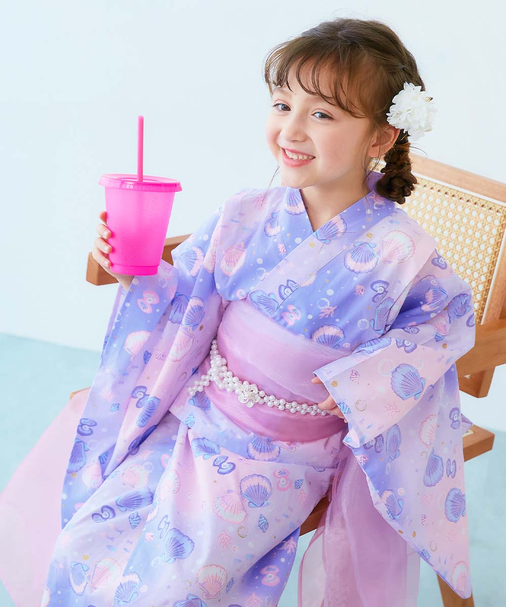 浴衣　2枚 最大23%OFF】ワンピースにもなる セパレート浴衣 帯2本セット | 子供服
