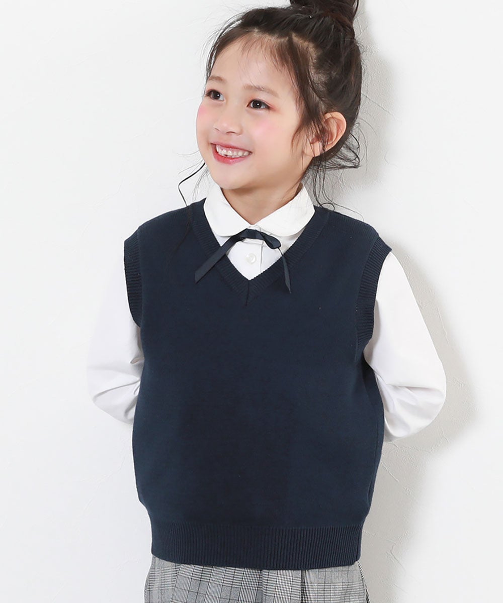 綿100％ 洗える スクールニット Vネック ベスト | 子供服の通販