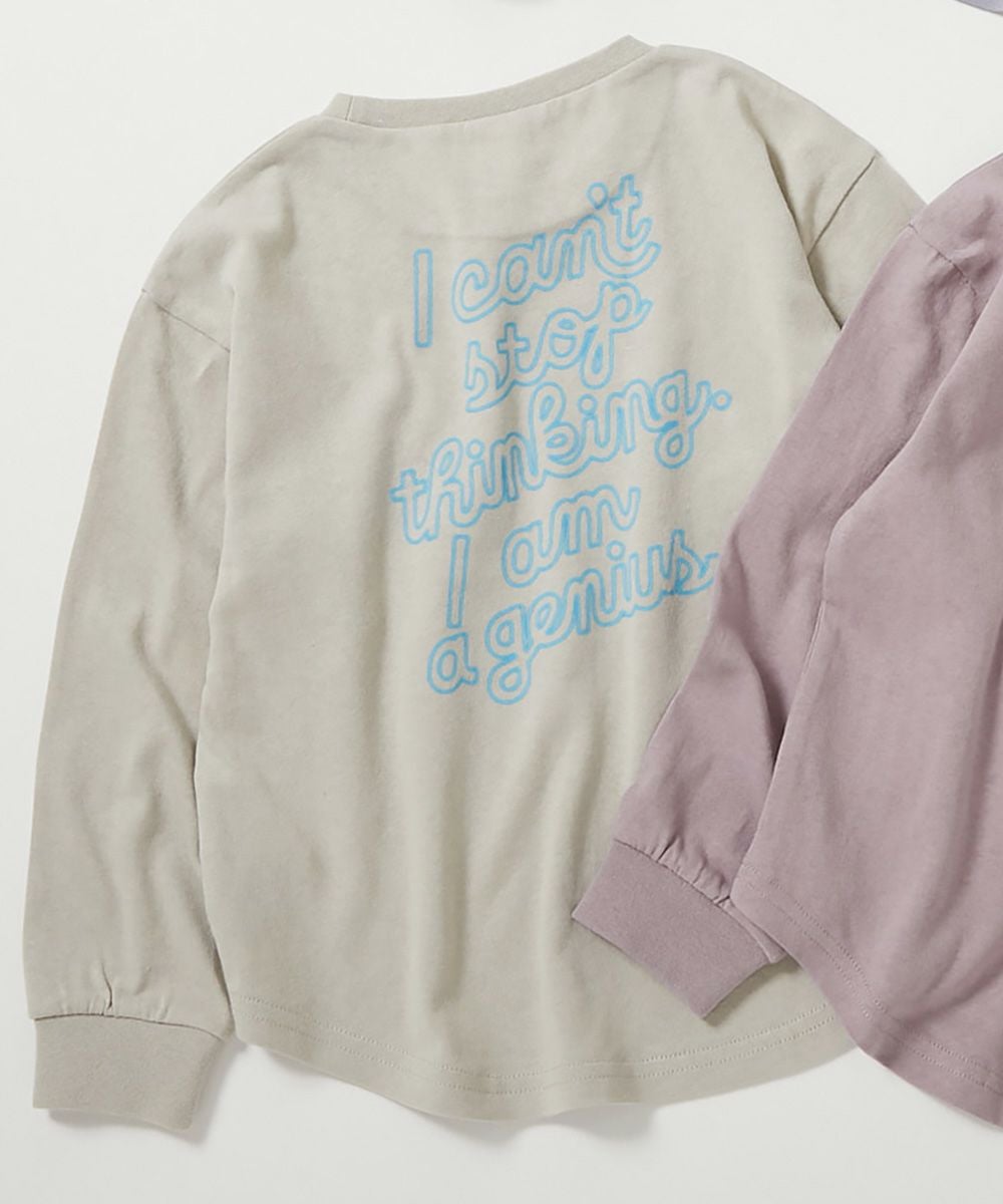 グレー 長袖Tシャツ ピンクプリント アウトレットSALE 10%OFF/返品不可】綿100％ デビラボ ガールズ