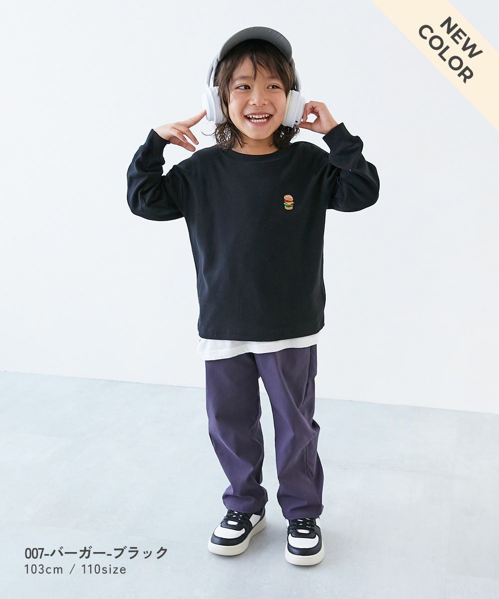 SPECIAL SALE 28%OFF】もちもちストレッチ ワンポイント刺繍 長袖T