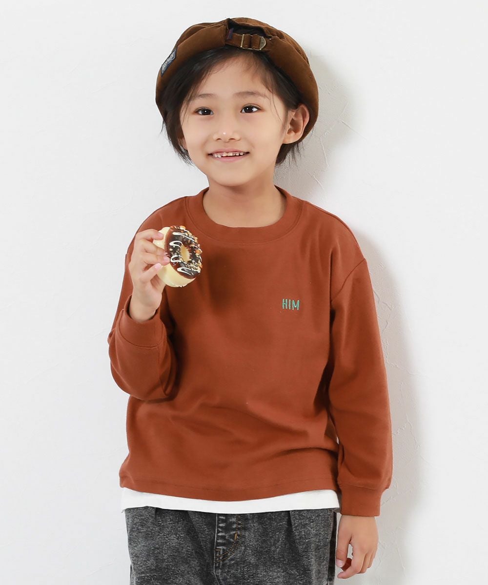 SPECIAL SALE 42%OFF】もちもちストレッチ ワンポイント刺繍 長袖T