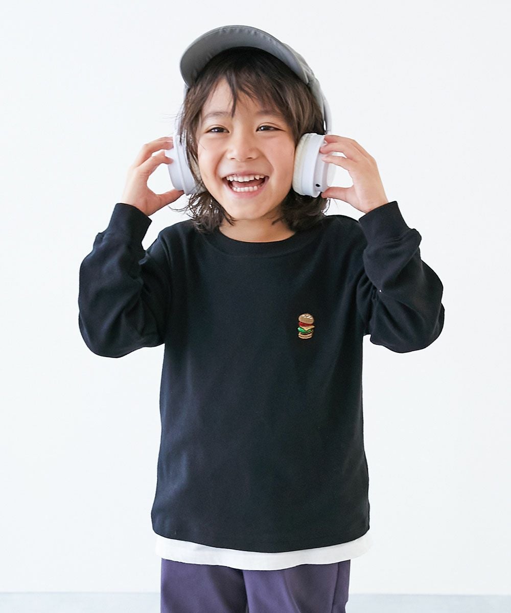 SPECIAL SALE 28%OFF】もちもちストレッチ ワンポイント刺繍 長袖T