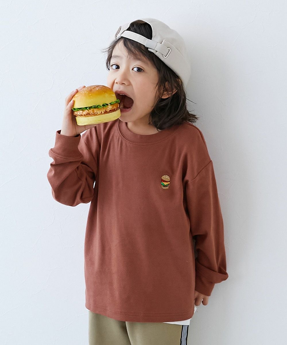 SPECIAL SALE 28%OFF】もちもちストレッチ ワンポイント刺繍 長袖T