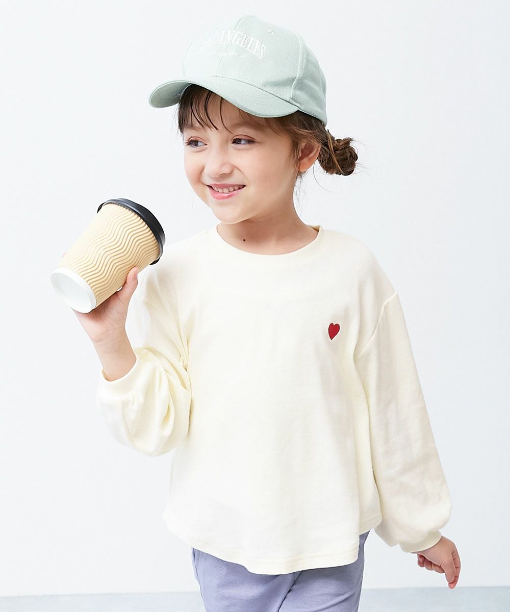 子供服90～120(全部で43枚） もちもちストレッチ ガールズ ハート刺繍 長袖Tシャツ | 子供服の通販