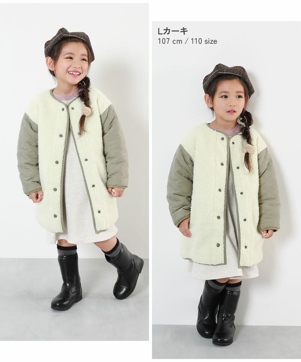 ②【新品・未使用】BienaBien キルティング ボア ジャケット 90cm 韓国