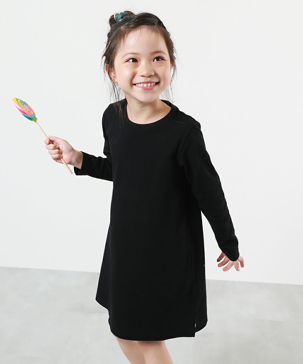 紺色のAラインワンピース 長袖 バックパール装飾付き130〜140 000000021237-21.jpg?size=l&w=