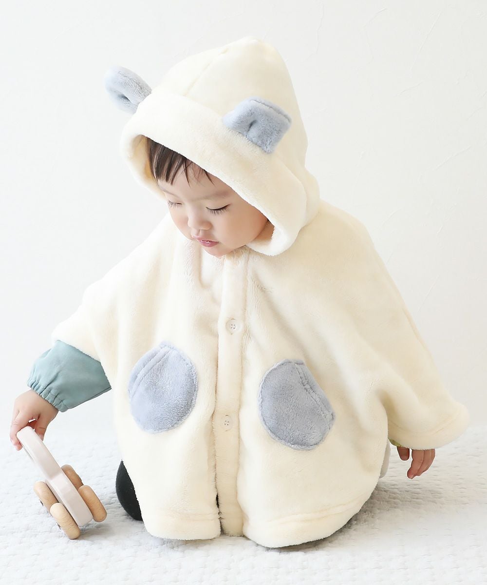 73%OFF】静電気防止 のんビリ シャギーフリース 耳付きポンチョ | 子供
