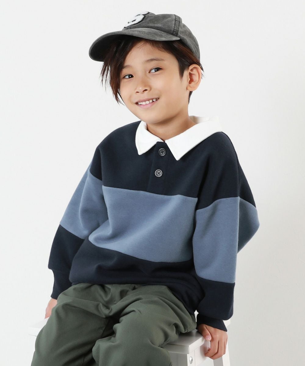 SALE 42%OFF】エアリースウェット 裏起毛 配色切替 ラガーシャツ