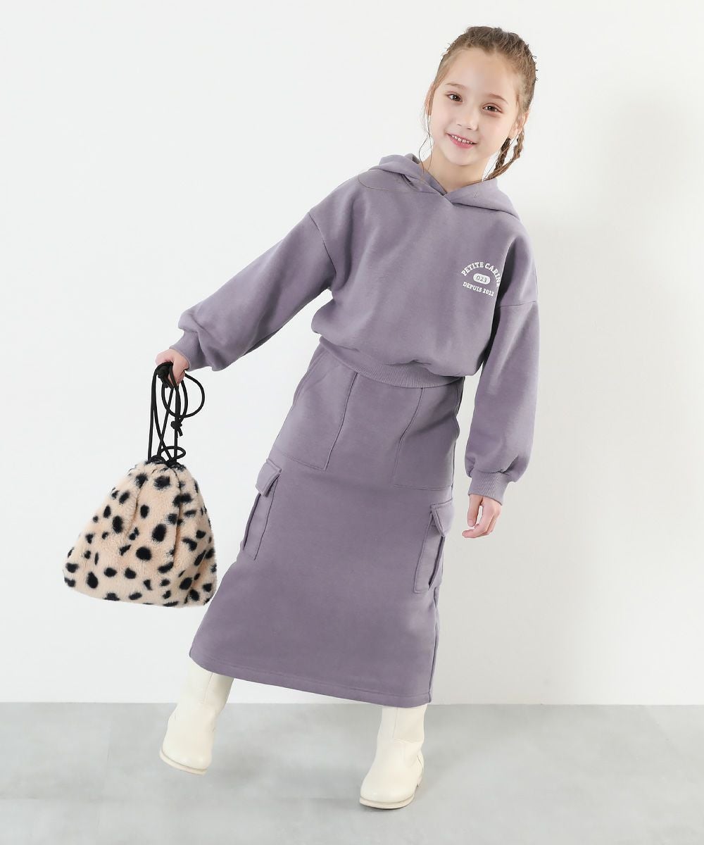 SALE 50%OFF】ガールズ 裏起毛 パーカー&カーゴスカート セットアップ