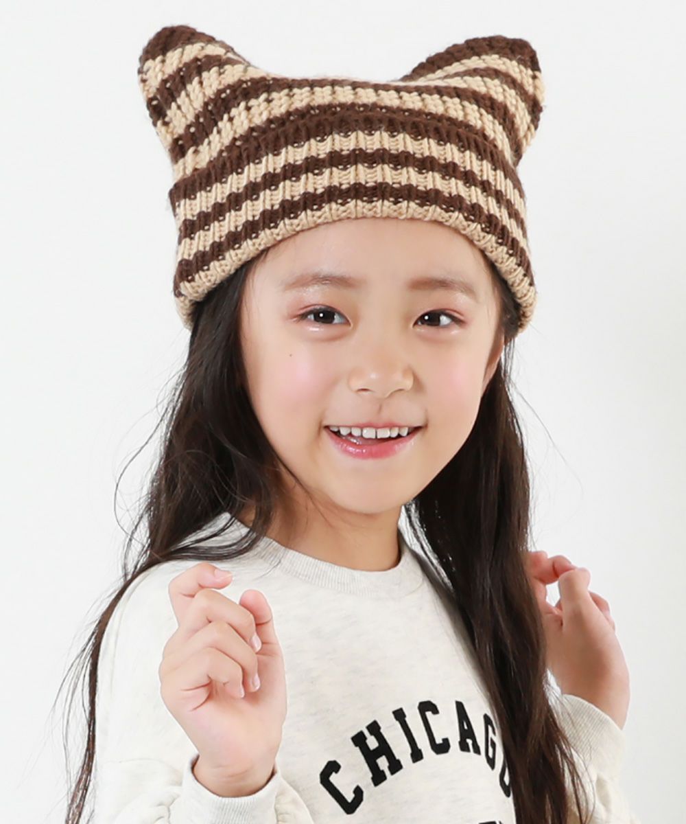 SALE 68%OFF】洗える ざっくり編み 猫耳 ニットキャップ | 子供服の