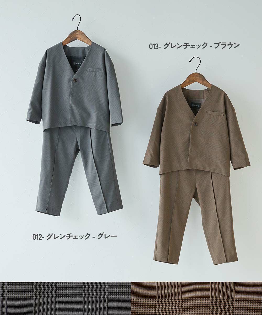 25%OFF/返品不可】フォーマル チェック柄 ノーカラージャケット