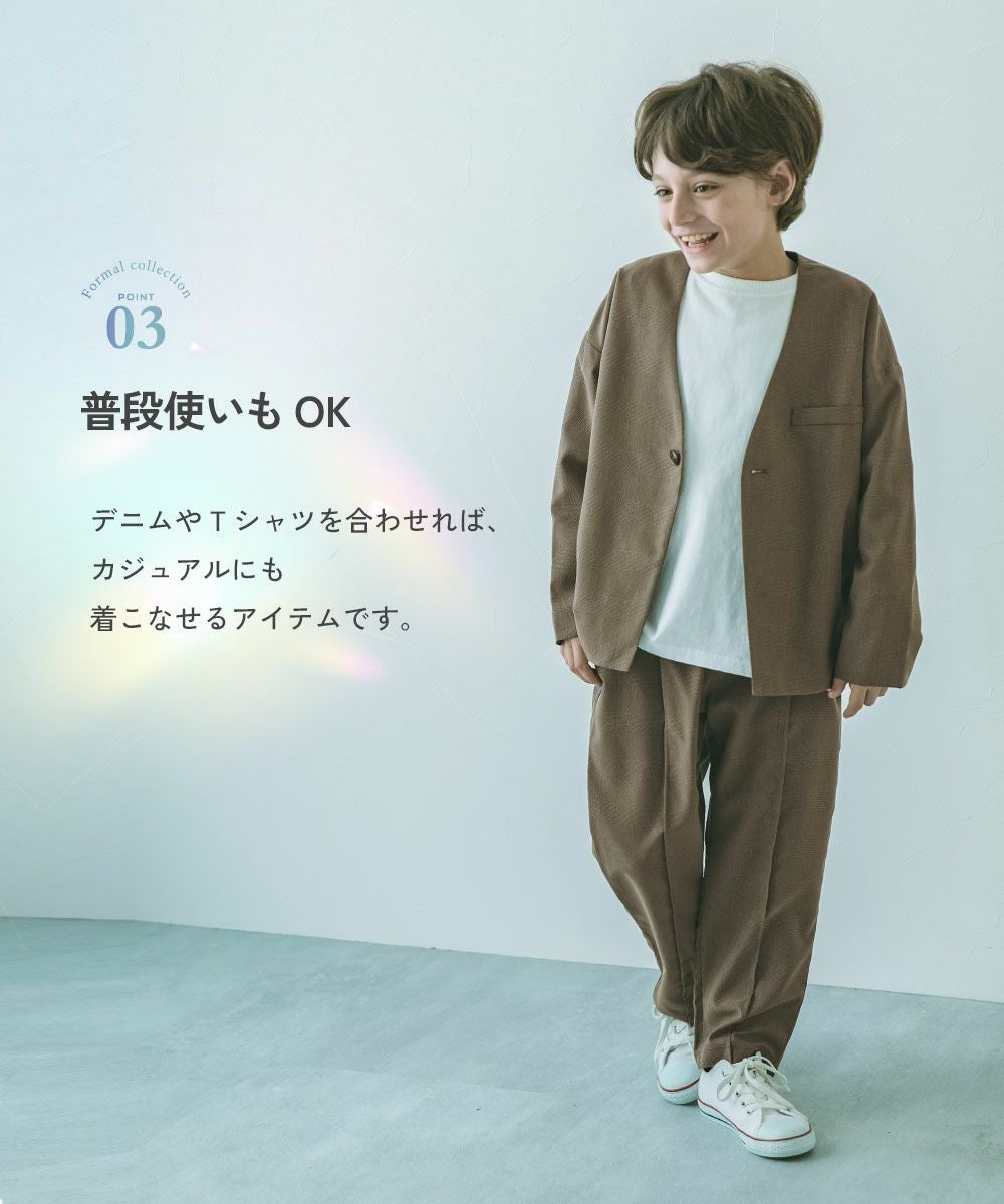 25%OFF/返品不可】フォーマル チェック柄 ノーカラージャケット