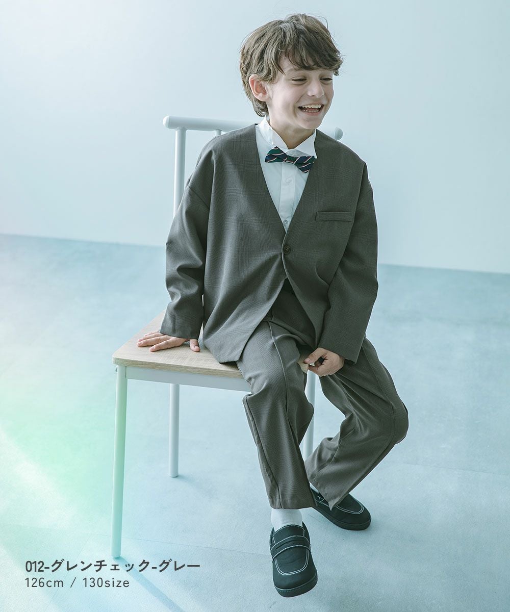 25%OFF/返品不可】フォーマル チェック柄 ノーカラージャケット