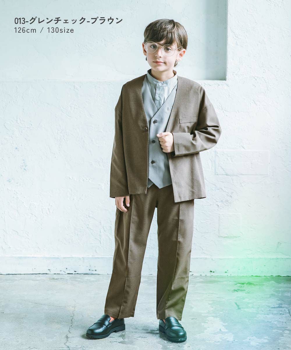 25%OFF/返品不可】フォーマル チェック柄 ノーカラージャケット