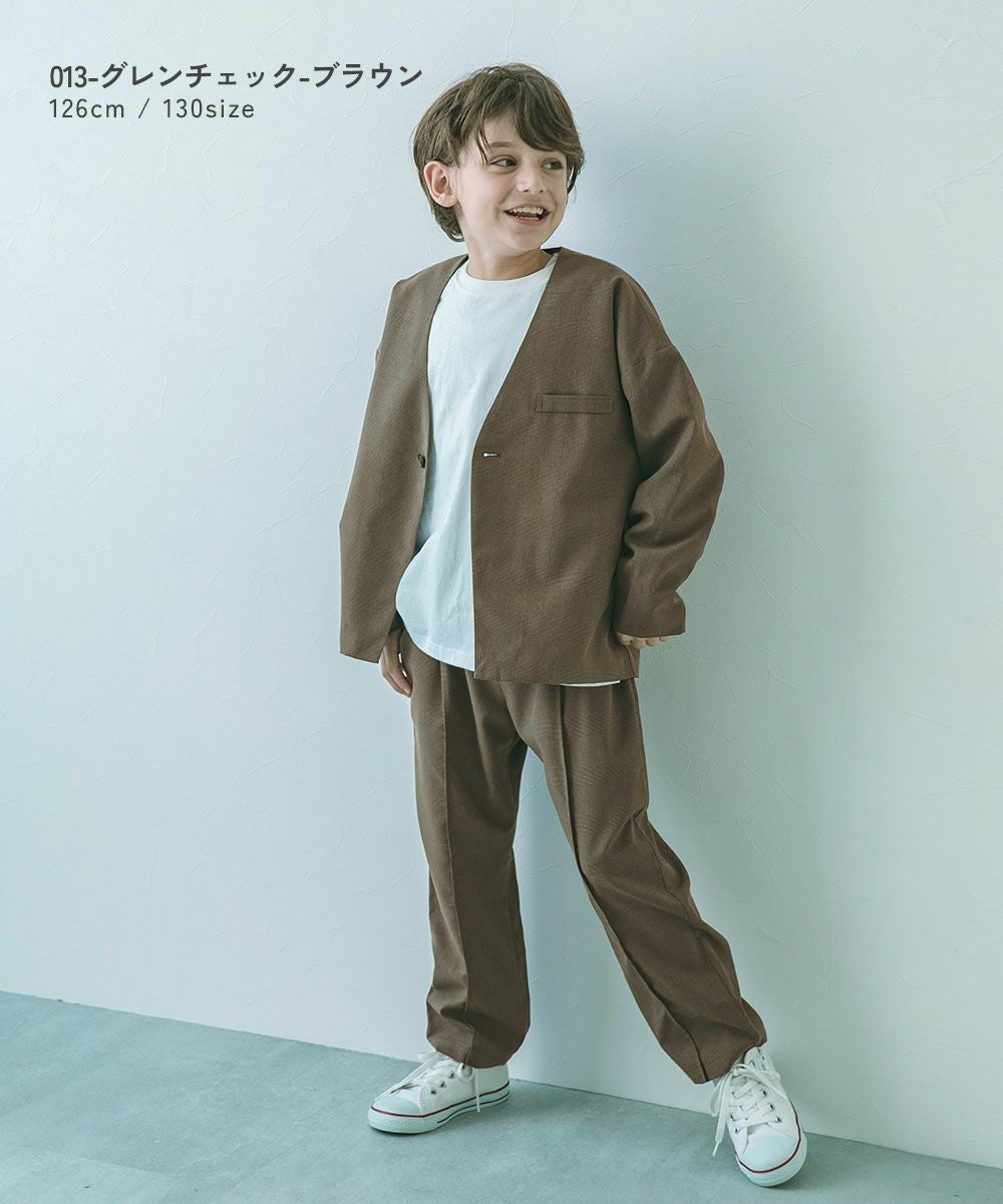 25%OFF/返品不可】フォーマル チェック柄 ノーカラージャケット