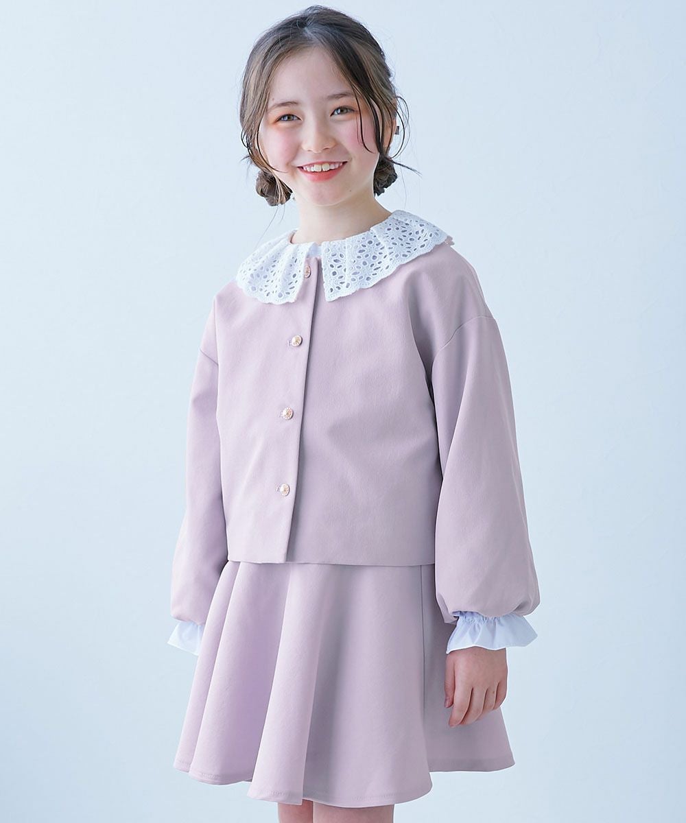 年末年始セール★フォーマル　女の子 最大12%OFF】フォーマル ガールズノーカラー 無地セットアップ | 子供