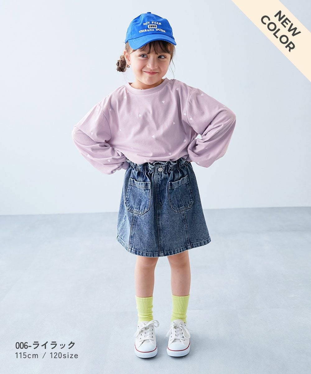 ハート総柄 長袖Tシャツ | 子供服の通販 デビロック公式サイト