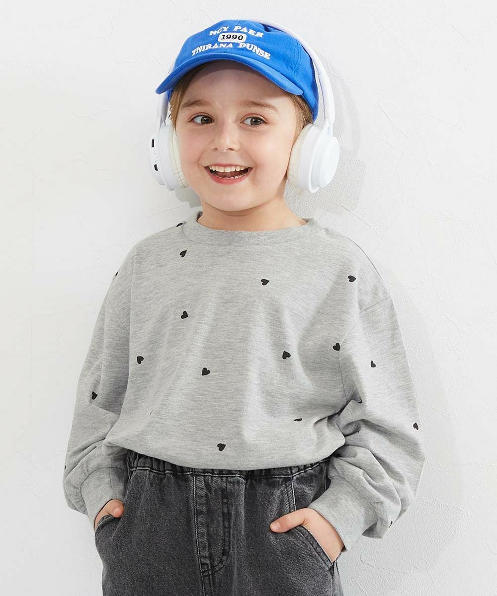 ハート総柄 長袖Tシャツ | 子供服の通販 デビロック公式サイト