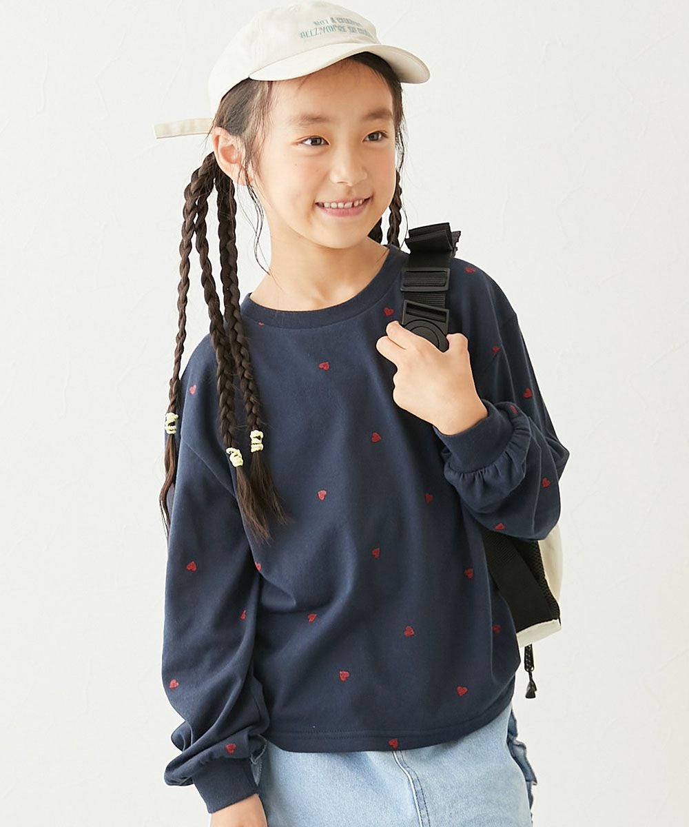 ハート総柄 長袖Tシャツ | 子供服の通販 デビロック公式サイト