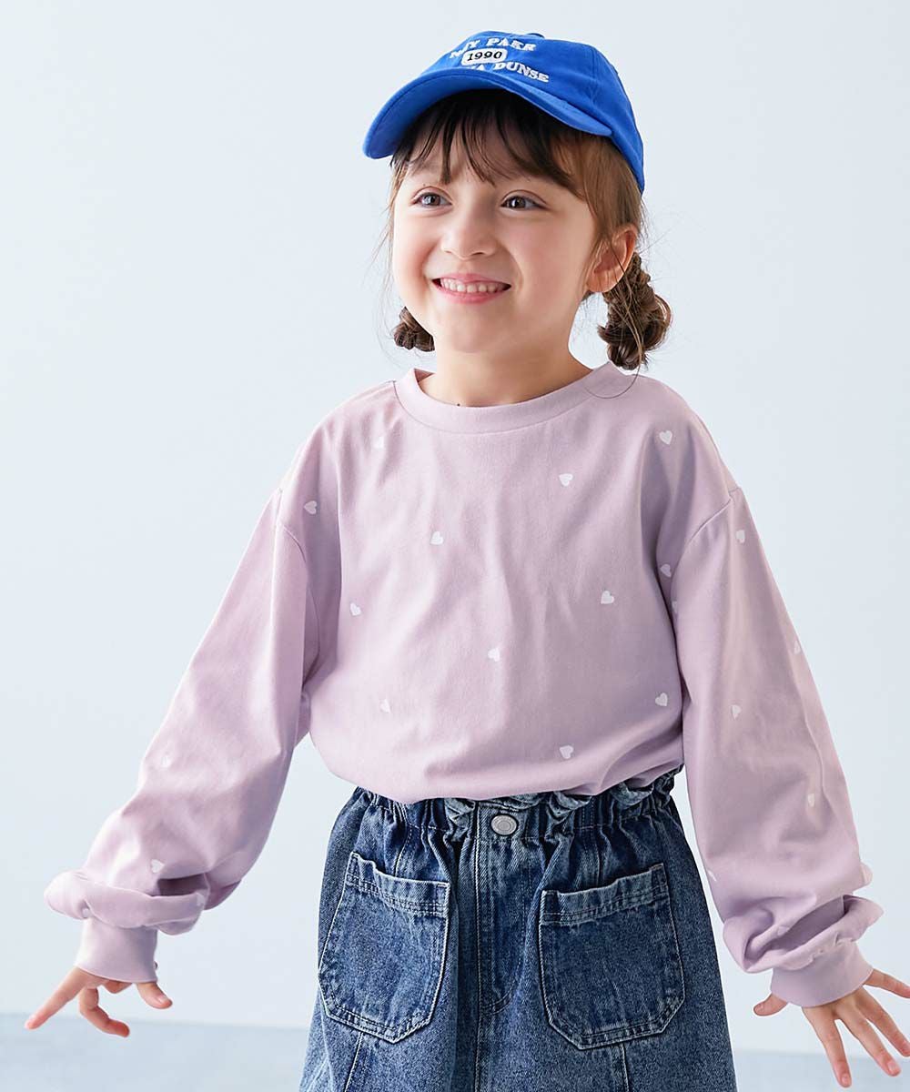 familiar ハート柄 長袖Tシャツ ハート総柄 長袖Tシャツ | 子供服の通販 デビロック公式サイト