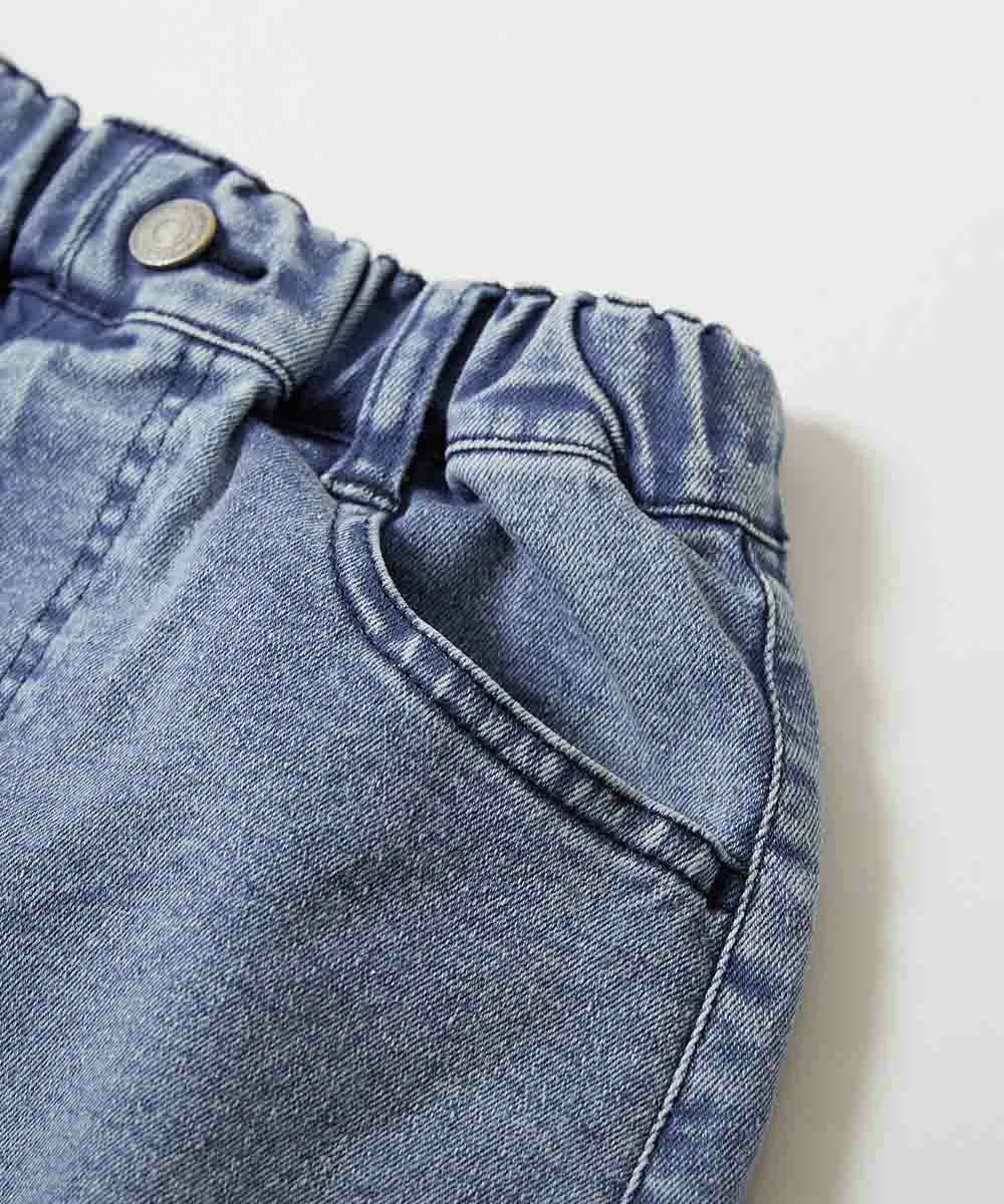 SPECIAL SALE 5%OFF】ストレッチデニム ケミカルウォッシュ 裾フリンジ